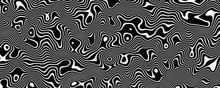 Wavy Abstract Black White Lines Texture Background