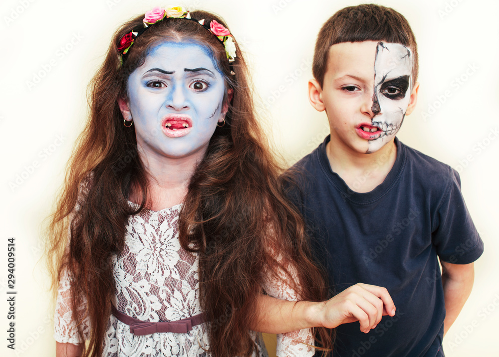 zombie apocalypse kids concept. Birthday party celebration facepaint on ...