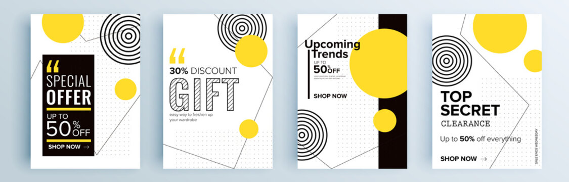 Modern abstract covers set, minimal covers design. Colorful geometric background, vector illustration.