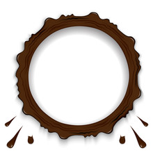 Set Of Chocolate Ring Splashes Isolated On Transparent Background. Coffee, Cocoa Fall With Drops And Blots.