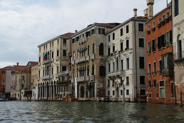 Venice urban architecture with canals and bay