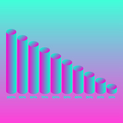 Aufkleber - Infographic template chart. Vector infographic. Presentation design. Template design element. Business concept. Decoration element. 3d neon. Digital marketing concept. Isometric infochart, diagram.