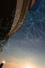 Fototapete - wireless network technology background