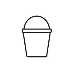 Wall Mural - Bucket outline icon. linear style sign for mobile concept and web design. Pail simple line vector icon. Symbol, logo illustration.