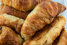 Hot French Croissants Close Up