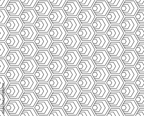 Seamless hexagons pattern. Geometric texture.