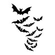 © wektorygrafika - flying bats halloween swarm silhouette isolated on white background