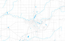 Rich Detailed Vector Map Of Anderson, Indiana, USA