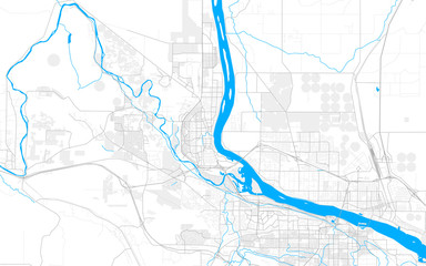 Rich detailed vector map of Richland, Washington, USA