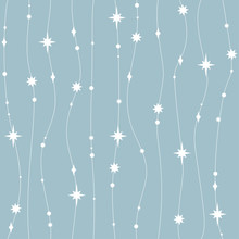 Holiday Background, Seamless Magic Pattern With Stars. Vector Illustration