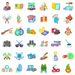 Poster - Hunting for head icons set. Cartoon set of 36 hunting for head vector icons for web isolated on white background