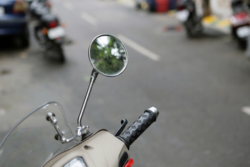 Side View mirror and handle of motorcycle