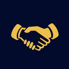 Fototapete - Hand shake simple icon symbol