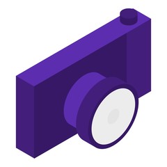 Poster - Photo camera icon. Isometric of photo camera vector icon for web design isolated on white background
