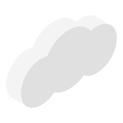 Poster - Grey data cloud icon. Isometric of grey data cloud vector icon for web design isolated on white background
