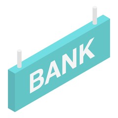 Poster - Bank banner icon. Isometric of bank banner vector icon for web design isolated on white background