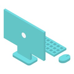 Poster - Office computer icon. Isometric of office computer vector icon for web design isolated on white background