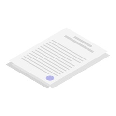 Poster - Paper documents icon. Isometric of paper documents vector icon for web design isolated on white background