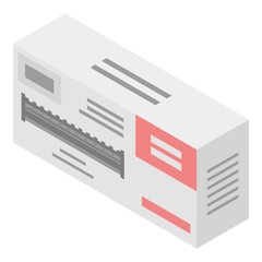 Poster - Cartridge printer box icon. Isometric of cartridge printer box vector icon for web design isolated on white background