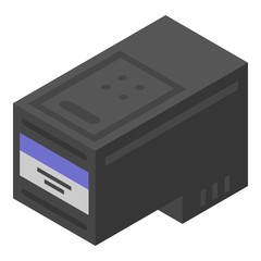 Poster - Plastic printer cartridge icon. Isometric of plastic printer cartridge vector icon for web design isolated on white background