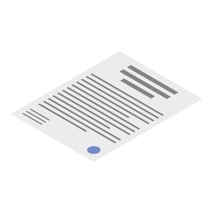 Poster - Paper document icon. Isometric of paper document vector icon for web design isolated on white background