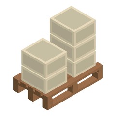 Poster - Box on padon icon. Isometric of box on padon vector icon for web design isolated on white background