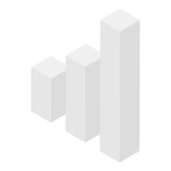 Poster - Grey bars graph icon. Isometric of grey bars graph vector icon for web design isolated on white background