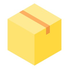 Poster - Parcel box icon. Isometric of parcel box vector icon for web design isolated on white background