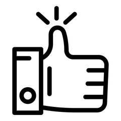 Aufkleber - like icon. outline like vector icon for web design isolated on white background