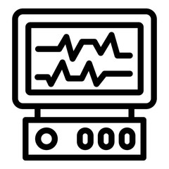 Poster - Heart monitor icon. Outline heart monitor vector icon for web design isolated on white background