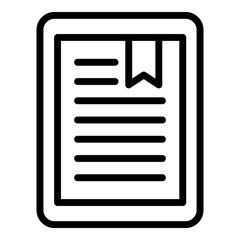Poster - Book in electronic reader icon. Outline book in electronic reader vector icon for web design isolated on white background