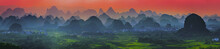 Sunset Scenic View At Yangshuo, Guangxi, China.
