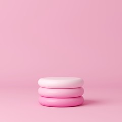 Fototapete - Abstract mock up scene pastel color. geometry shape podium background for product. 3d rendering