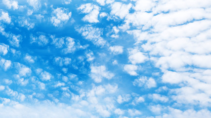 Wall Mural - blue sky with clouds abstract landscape panorama wide over head view background of partially cloudy 