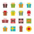 Gift box icon set