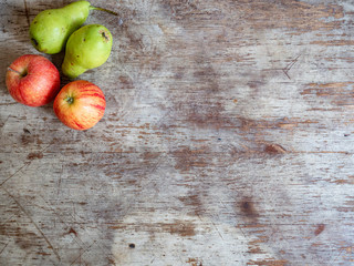 red apple on wooden background