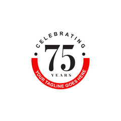 75th years celebrating anniversary icon logo design vector template