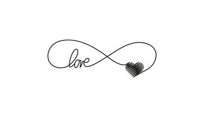 Sign of infinity and heart and text love icon. Element of wedding for mobile concept and web apps illustration. Thin line icon for website design and development, app development. Premium icon on