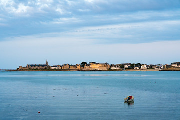 Poster - view of the coastal town of Roscoff in Brittany in the evening