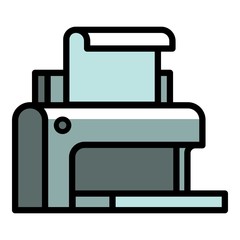 Poster - Plastic printer icon. Outline plastic printer vector icon for web design isolated on white background