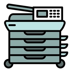 Poster - Office digital printer icon. Outline office digital printer vector icon for web design isolated on white background