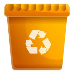 Poster - Paper recycle bin icon. Cartoon of paper recycle bin vector icon for web design isolated on white background