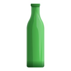Poster - green garbage bottle icon. cartoon of green garbage bottle vector icon for web design isolated on wh