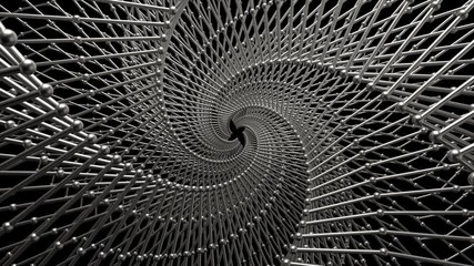 Poster - 
3d abstract background with atom array structure. Repetitive lattice structure.