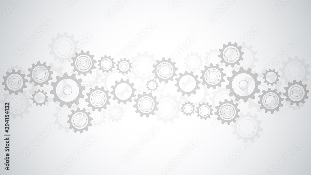Cogs and gear wheel mechanisms. Hi-tech digital technology and ...
