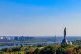 Fototapeta Big Ben - View of Motherland Monument and the Dnieper river in Kiev, Ukraine. Kiev cityscape