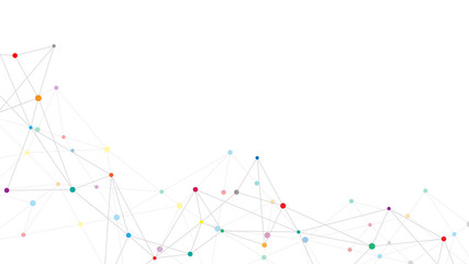 Fototapete - Abstract plexus background with connecting dots and lines. Global network connection, digital technology and communication concept.