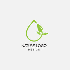 Wall Mural - vector water leaf logo design. natural, drop, iconvector water leaf logo design. natural, drop, icon