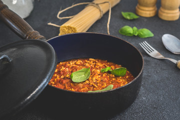 Canvas Print - Italian pasta spaghetti bolognese