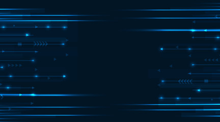 Poster - vector technology design on dark blue color background .